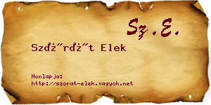 Szórát Elek névjegykártya